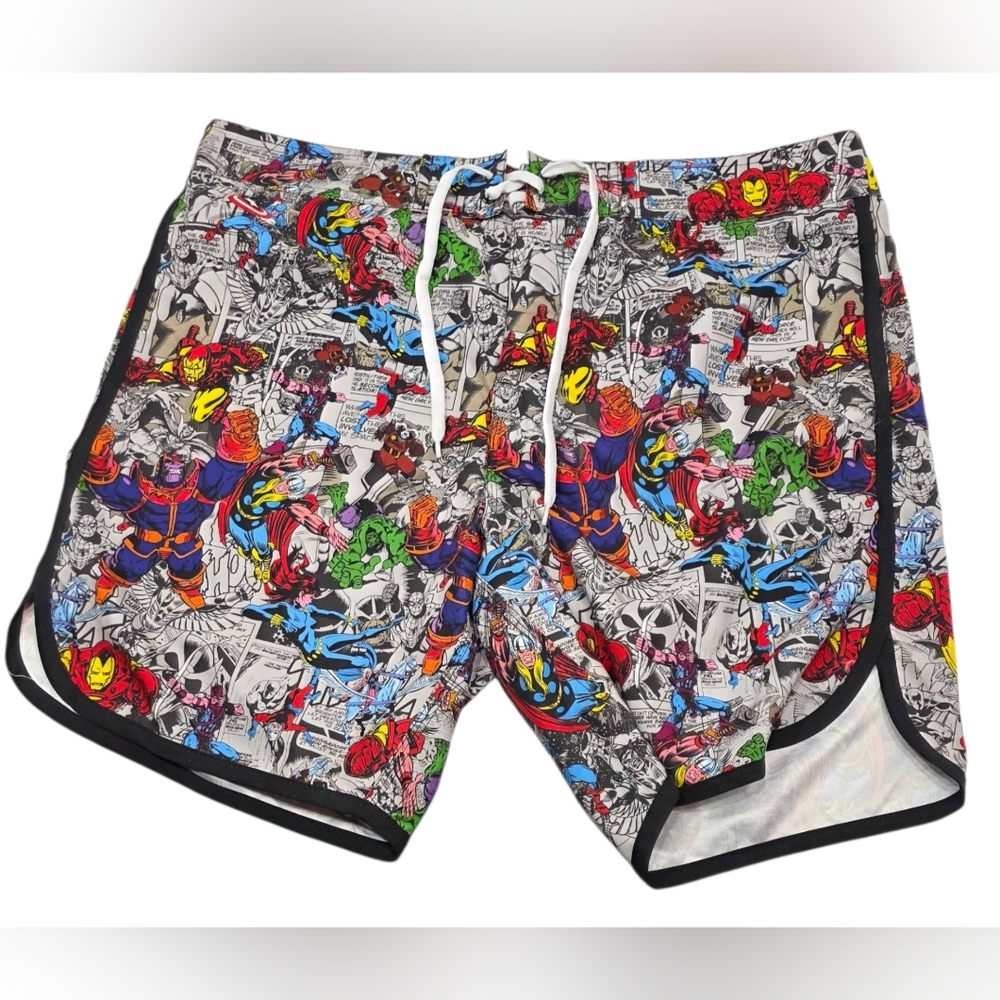 Marvel Graphic Swim Shorts with Bold Colors